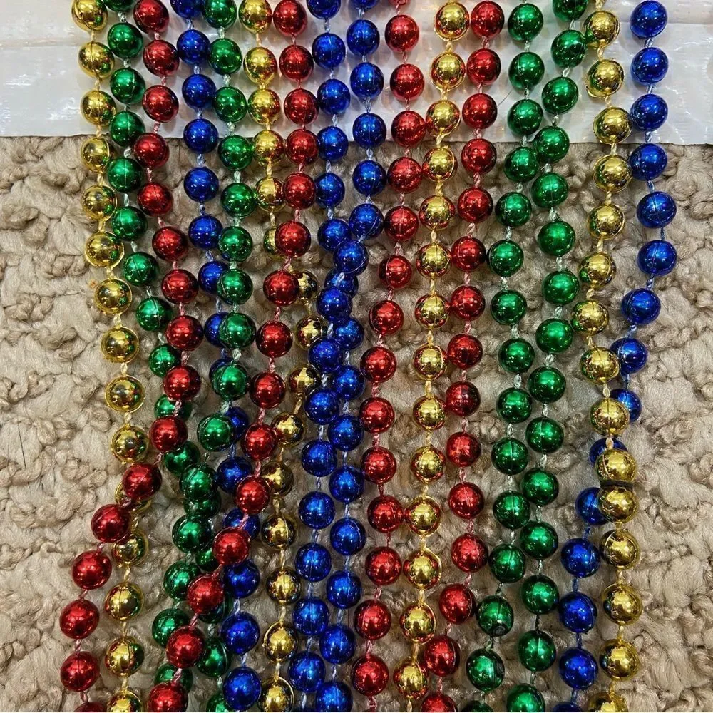 3 Packs Brand‎ New Metallic Bead Necklaces 8 Per Pack
